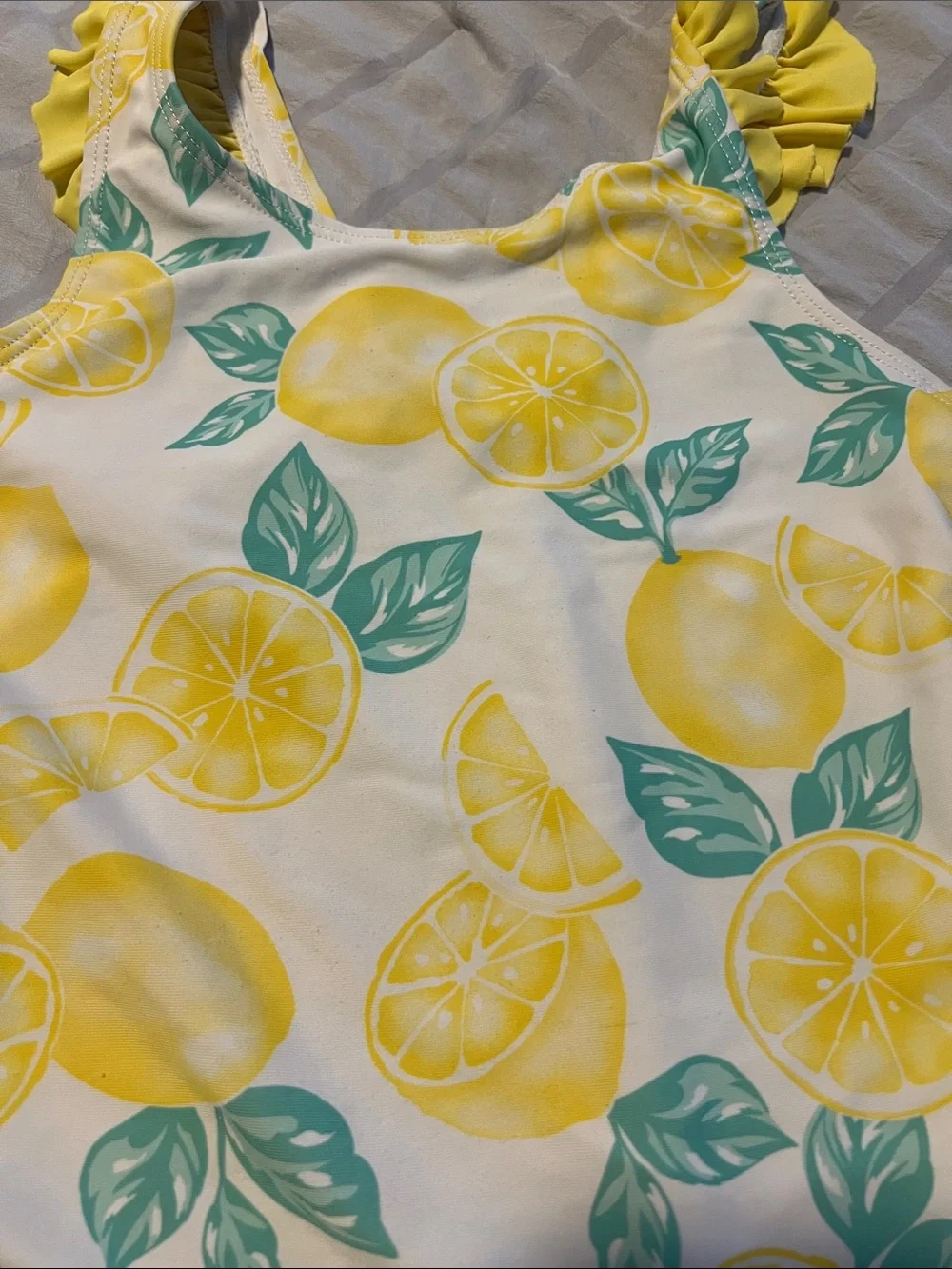 Tommy Bahama Yellow and Green Lemon-Print Girls One-Piece Swimsuit